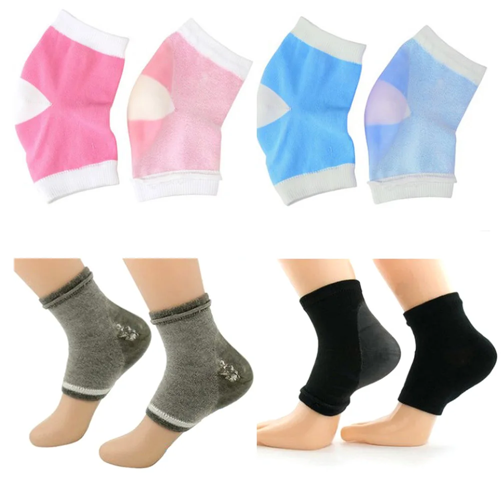 New 1 pair Moisturizing Socks Reusable SPA Gel Heel Socks Whitening