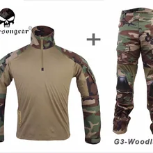 Военная Униформа Airsoft BDU боевая униформа EMERSON Тактический Gen3 из рубашки и брюк наколенники лесной WL EM9278 EM7044