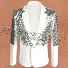 Одежда белого и синего цвета, мужские костюмы, дизайнерские мужские костюмы, сценические костюмы для певцов, куртка для мужчин, блейзер с блестками, стиль танцевальной звезды