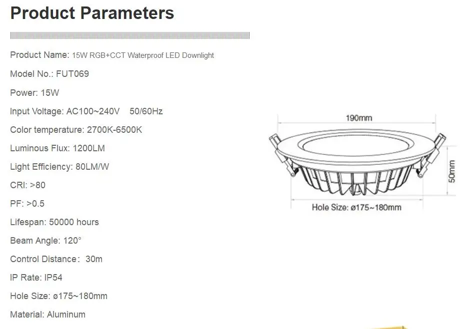 MILIGHT AC100-240 V, 6 Вт, 9 Вт, 12 Вт, 15 Вт, 18 Вт, 25 Вт RGB+ CCT светодиодный светильник водонепроницаемый светодиодный потолочный прожектор FUT061 062 063 064 065 066 068 069