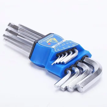 

9PCS/Set Ball Point Hex Socket Wrench Set Hex Key Set Allen Wrench Pozidriv Torx Multifuctional Spanner Long Arm 1.5~10mm