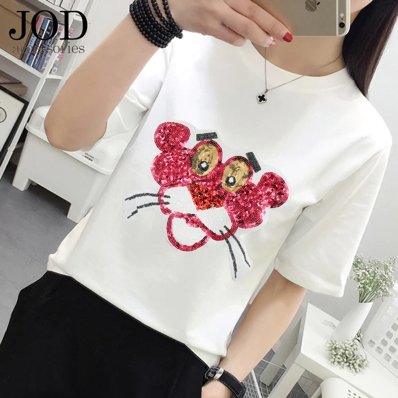 

Big Leopard Sequin Patches for Clothing Anime Embroidered Patch on Clothes Applique Sew on Sticker Badge Backpack DIY Beaded