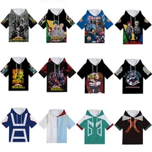 My Hero Academy Game Anime Cosplay Costume Adult Short Sleeve No Hero Academy All Possible Toodoroki Shoto Sports Hoodie майка all possible