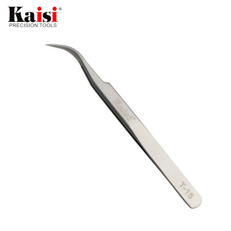 Kaisi High Precision Stainless Steel Curved Straight Tweezers For Cell Phone Tablet Computer Repair Hand Tools T-11 T-15