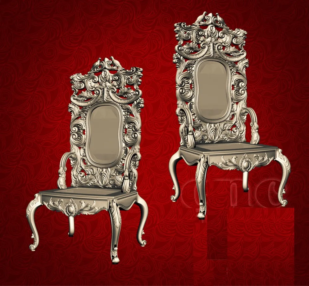Buy Whole Set STL files for Chair Wood Furniture 3d