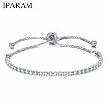 IPARAM Модный женский браслет из горного хрусталя с кубическим цирконием модные регулируемые браслеты ювелирные изделия красивый браслет подарок вечерние ювелирные изделия
