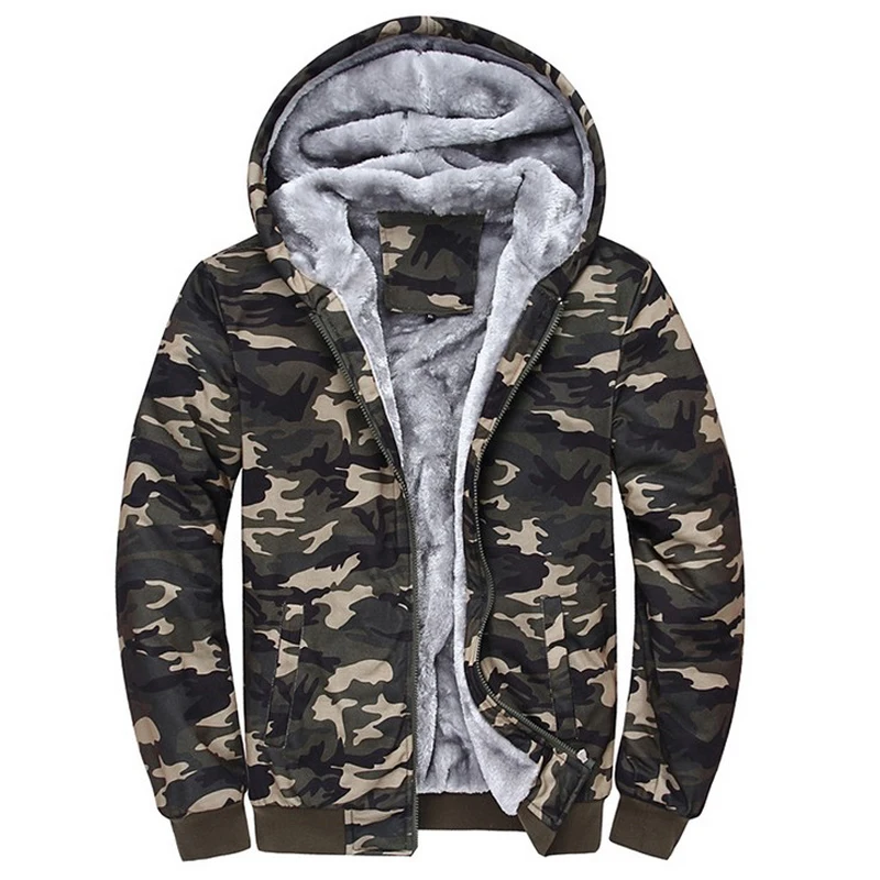 

Lanxirui 2018 Sweatshirt Men Camouflage Hoodies Tracksuits Thick Velvet Fleece Camo Coat Mens Hoodies Jacket Brand Clothing