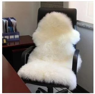 

Soft Hairy Artificial Carpet Sheepskin Chair Cover Seat Pad Plain Skin Fur Plain Fluffy Area Rugs Washable Bedroom Faux Mat
