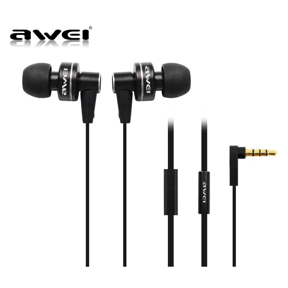 

Awei Headset Headphone In-ear Earphone For Your In Ear Phone Bud iPhone Samsung Player Smartphone Earpiece Earbud Microphone Mic