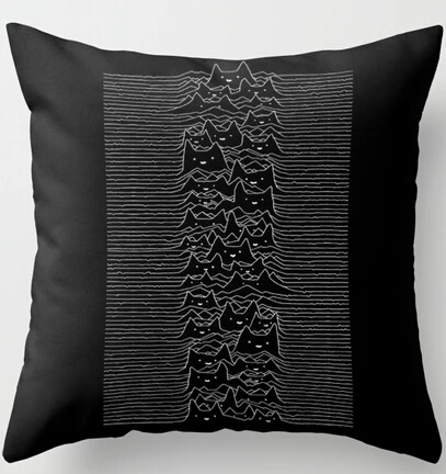 

Joy Division Cats Funny Black Nice Zippered Square Vintage Throw Pillow Case Free Shipping