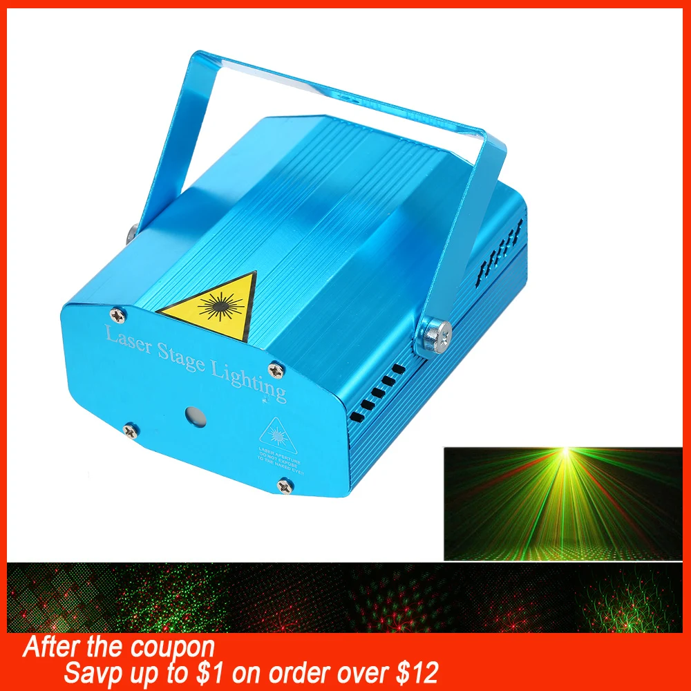 Mini LED Laser Projector Christmas Decorations Laser Disco Light Laser Light Dj Voice-activated DJ Disco Xmas Party Club Light