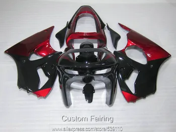 

High quality plastic fairing kit for Kawasaki Ninja ZX6R 98 99 wine red black bodywork fairings set ZX6R 1998 1999 HN11