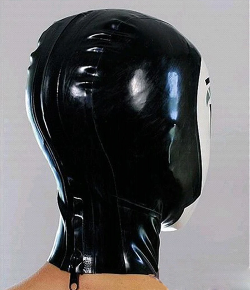 DHL 2014 new fashion customize original design 100% nature rubber fetish mask latex party catwomen hood for adult