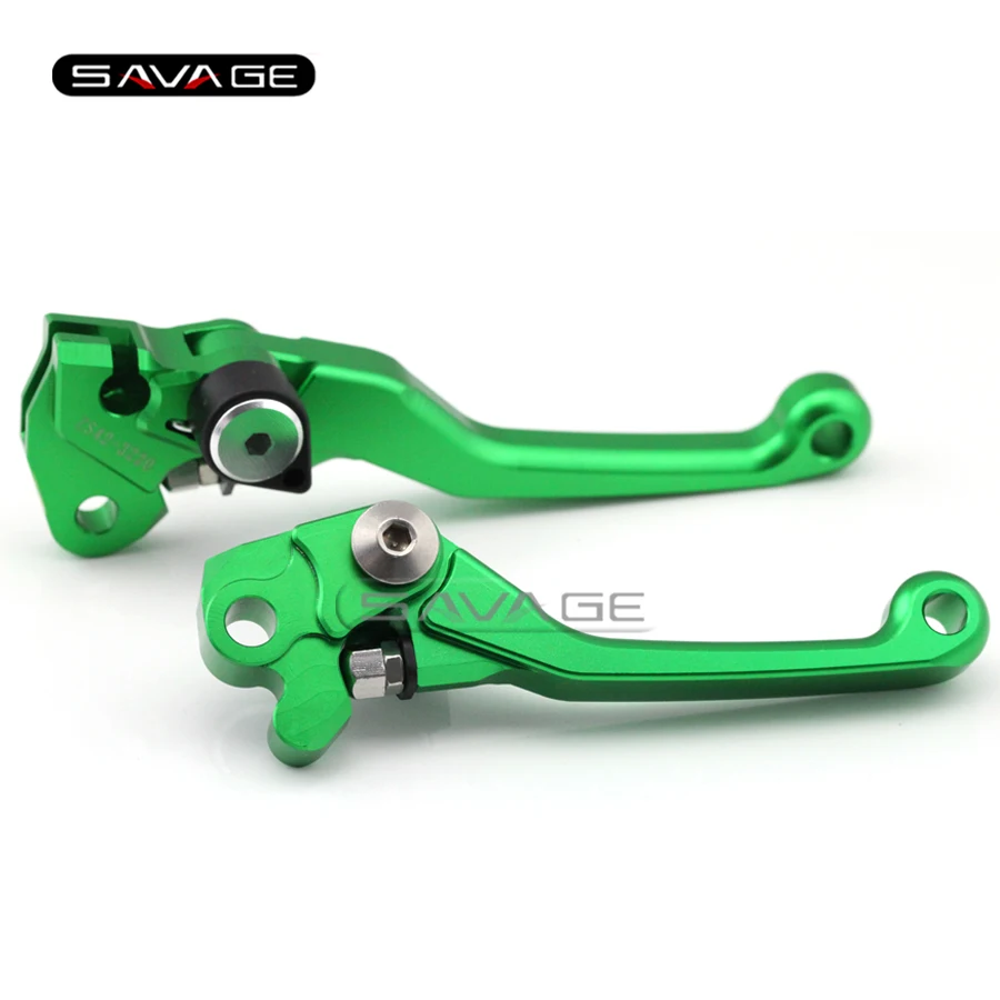 

For KAWASAKI KX 125/250 2000-2005 KX 65/85/100 2002-2015 Green Motorcycle Dirt Bike Off-road CNC Pivot Brake Clutch Lever