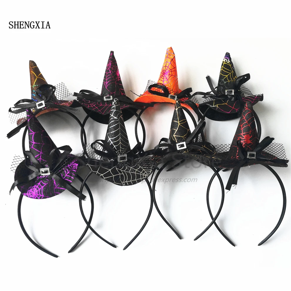 

Halloween Spider web witch hat ghost festival skull headband holiday party atmosphere performance props tiara hair accessories