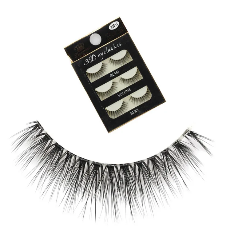 

3 pairs eyelashes 3d lashes natural long 1 box eyelashes 1cm-1.5cm 3d false eyelashes full strip lashes
