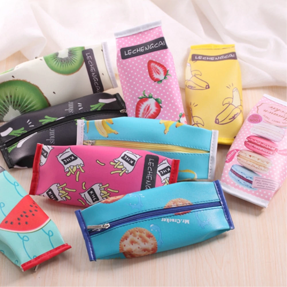 Nouveaute Mignon 1 Pc Kawaii Fruits Gateau Macaron Cookie Coran Japonais Crayon Housse Sac Ecole Maquillage Fournitures Scolaires Papeterie Aliexpress