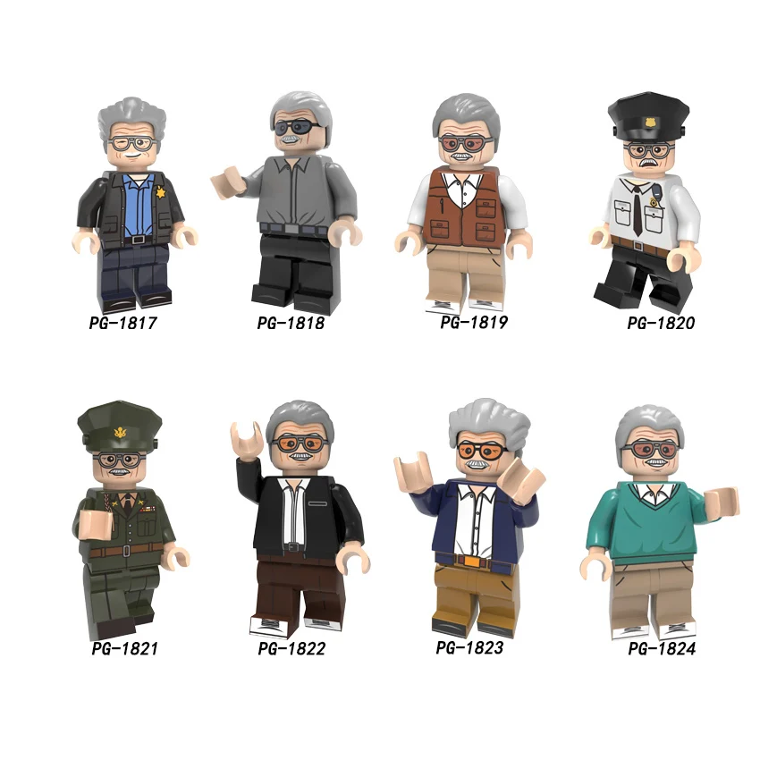 

PG8206 Marvel Super Heroes Memory Avengers Father Stan Lee Building Blocks Action Figures Dolls Bricks For Children Toys Gift