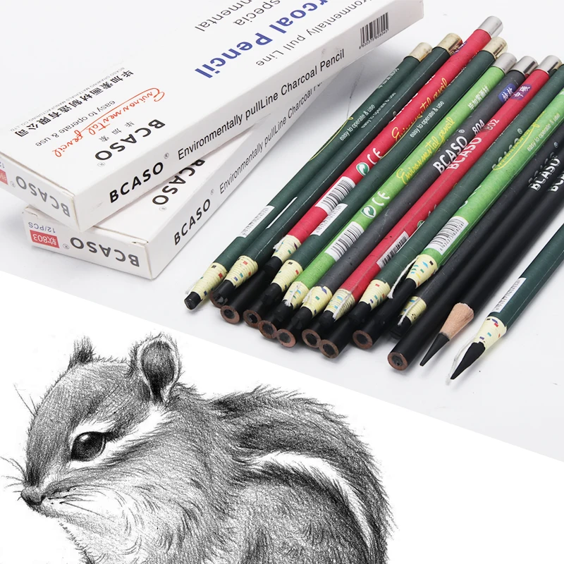 

bcaso charcoal sketch sketch soft carbon beginner soft brush carbon pen student soft medium hard art supplies
