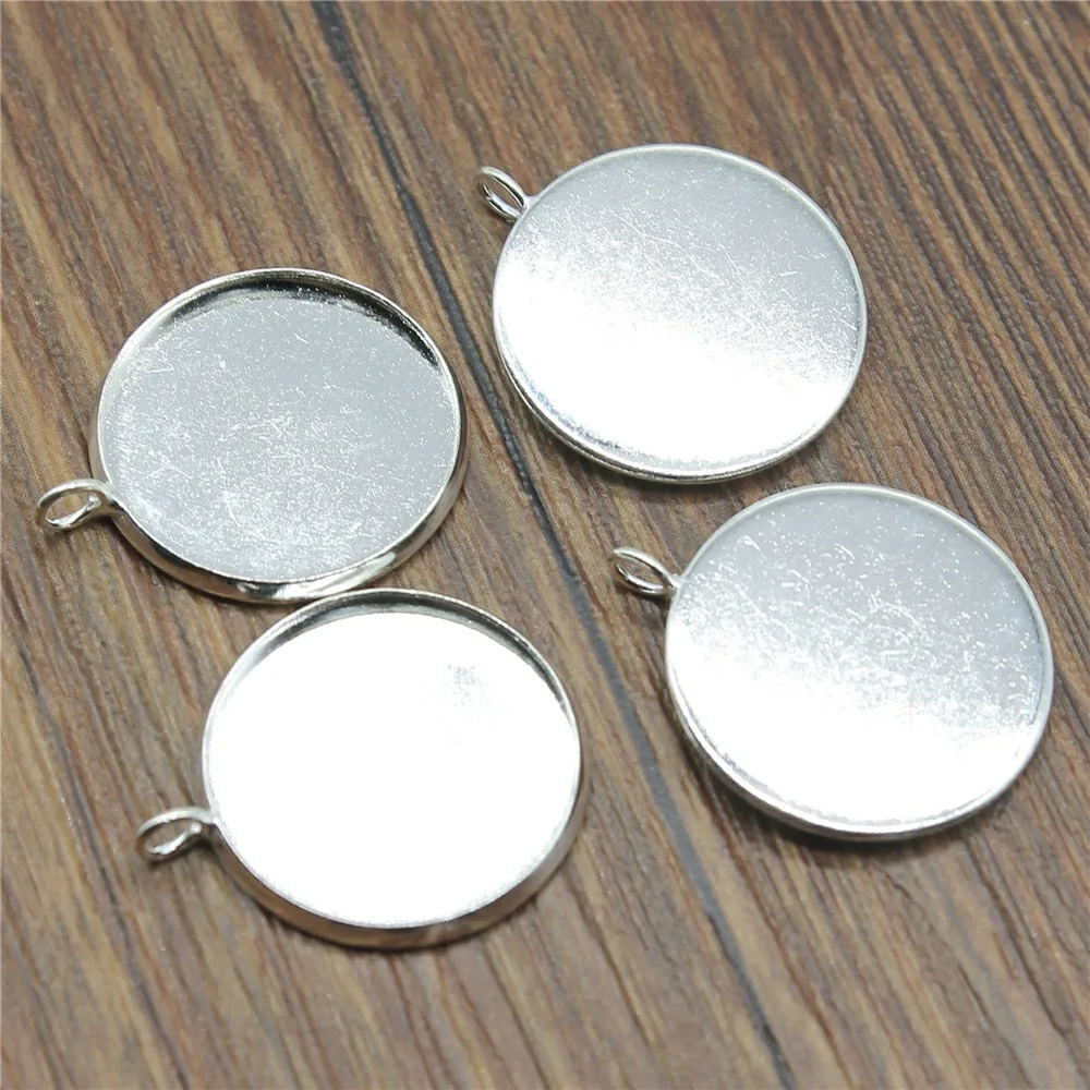 

50%OFF(20 pcs or more) 6 Colors Fit 10~25mm Glass Cabochon Base Setting Charms Pendant Accessories For Jewelry Making