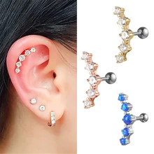 G23titan Кристалл пирсинг хряща уха серьги 16 г Титан Спиральные серьги кольца шпильки ювелирные изделия для тела oorbellen voor vrouwen