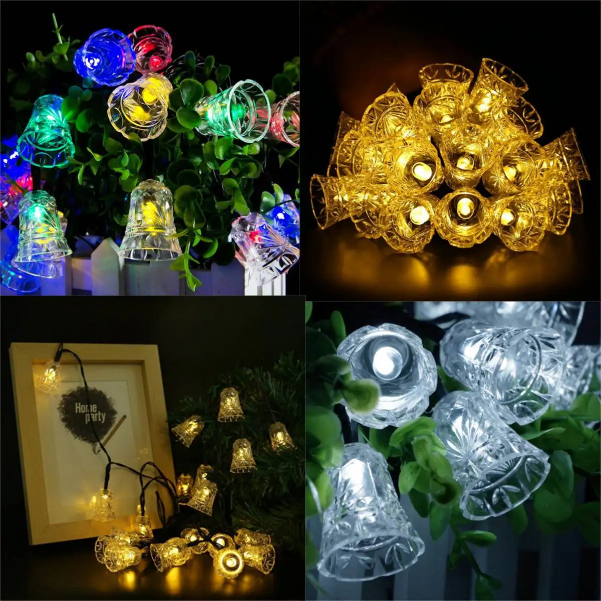 

4M 20 LED Bell Garland Solar Light Fairy String Lighting Solar Power Lamps Garden Stage Party Wedding Decoration Home Outdoor