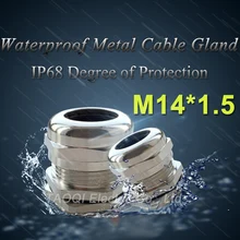 1 шт. M14* 1,5 никель латунь металл IP68 Водонепроницаемые кабельные сальники разъем провода желез для 3-6,5 мм кабель