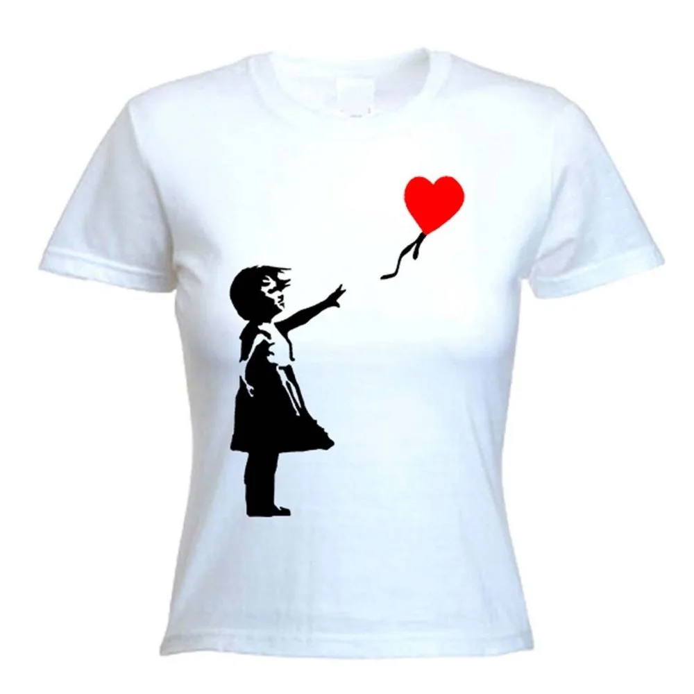 BANKSY GIRL WITH HEART BALLOON WOMEN'S T-SHIRT - Balloons - Colour Choice