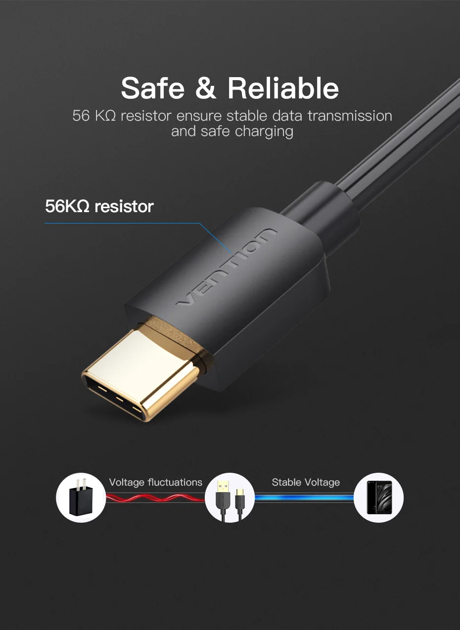 Vention usb type C кабель для samsung S9 S8 type C кабель передачи данных для быстрой зарядки для Xiaomi Mi6 Oneplus 6 nintendo Switch USB кабель