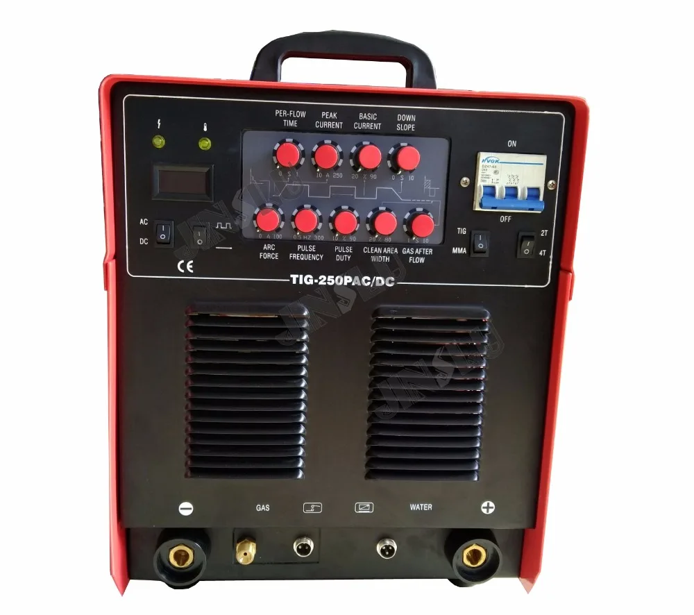 TIG 250P переменного тока в постоянный импульс Алюминий Tig сварочный аппарат 380