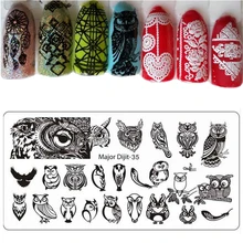 Büyük Dijit tırnak damgalama plakaları Templa 3D çiçek hayvan desen Nail Art damga damgalama şablon görüntü plakası Stencil çivi aracı
