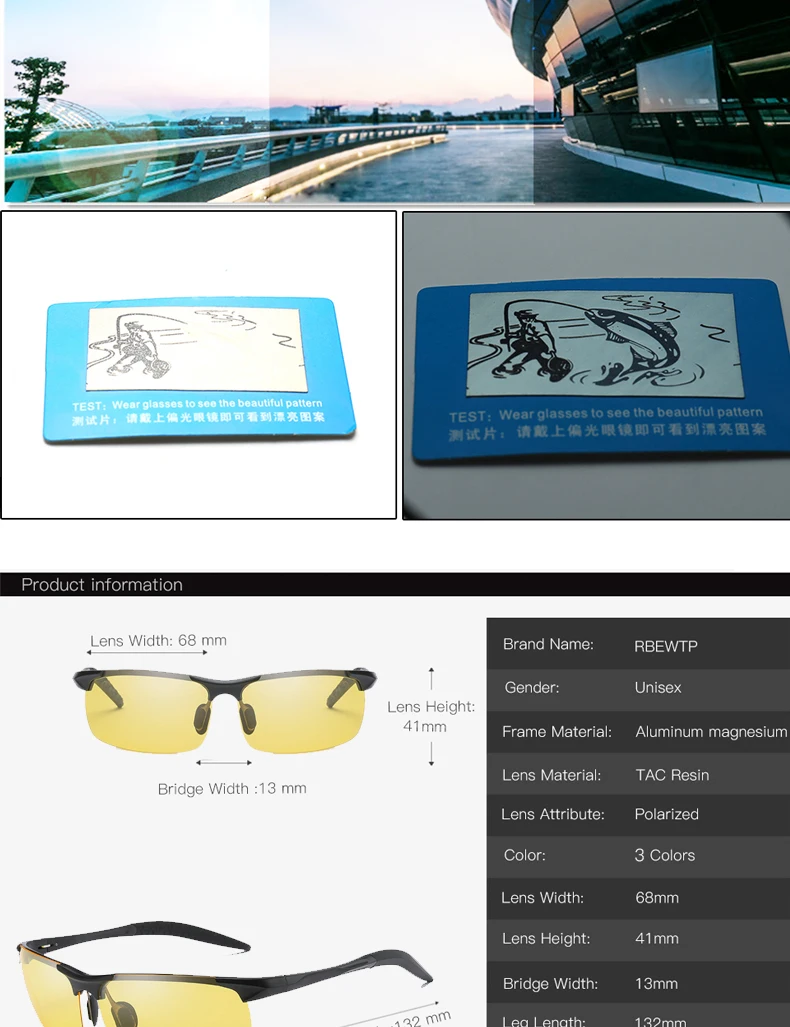 RBEWTP алюминиевый магний спортивные мужские очки ночного видения Поляризованные солнцезащитные очки с золотым обрамлением очки без оправы oculos для мужчин YS8177