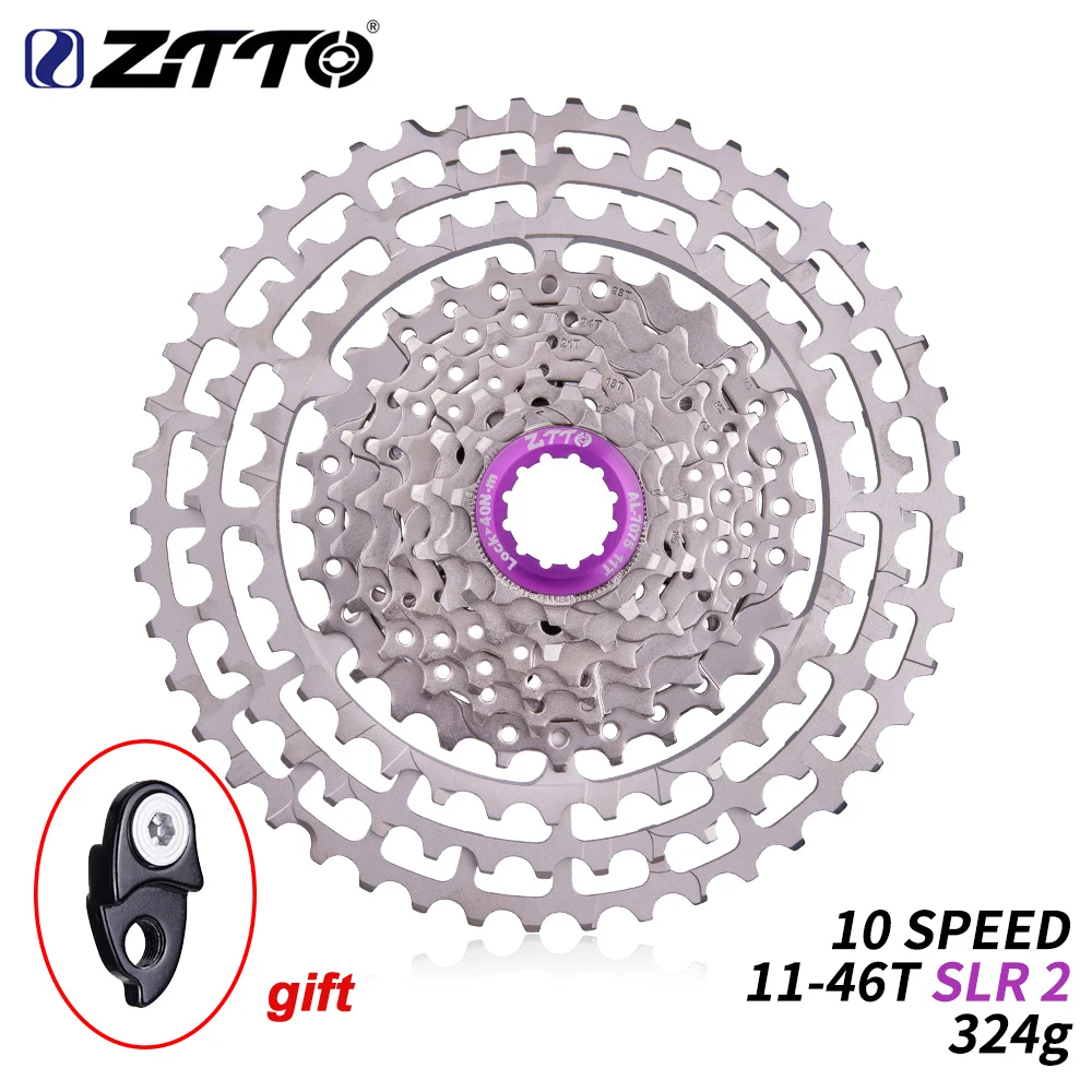 

ZTTO MTB 10 Speed 11-46T SLR2 Bicycle Cassette HG Compatible Silver 10S Freewheel 10V CNC K7 For MTB XX X0 X9 X7 M610 M781 M786