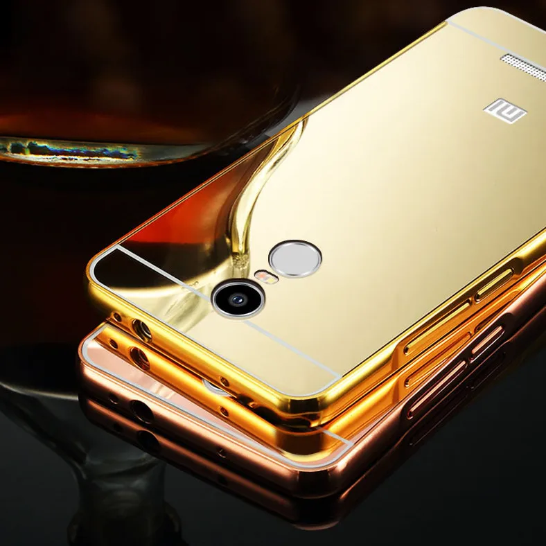 

Luxury Capa Cases For Xiaomi Redmi Note 3 Mirror Back Fundas Alumimum Metal Frame Phone Case For Redmi Note 3 Pro Prime (<