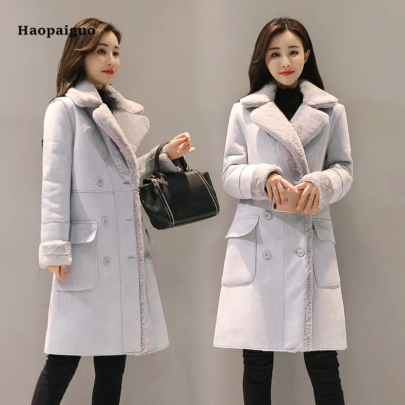 

Autumn Winter Women Plus Size Fashion Coats 2018 Solid Korean Casual Thick Chorionic Coat Elegant Lady X-Long Coat Outwear Coats