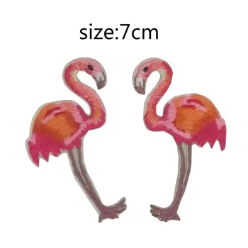 

Cute Kawaii Small Flamingo Iron Sew On Clothing Patches Animal FULL Embroidered badge for clothing Cosplay Costume diy