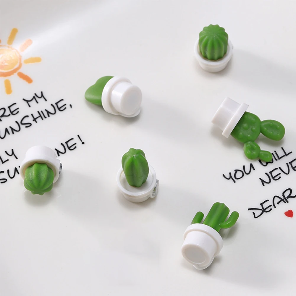 

Refrigerator Sticker Message Notes Fridge Magnet Wall Succulent Plant Memo Remind Decorative Cute Cactus Cartoon Blackboard