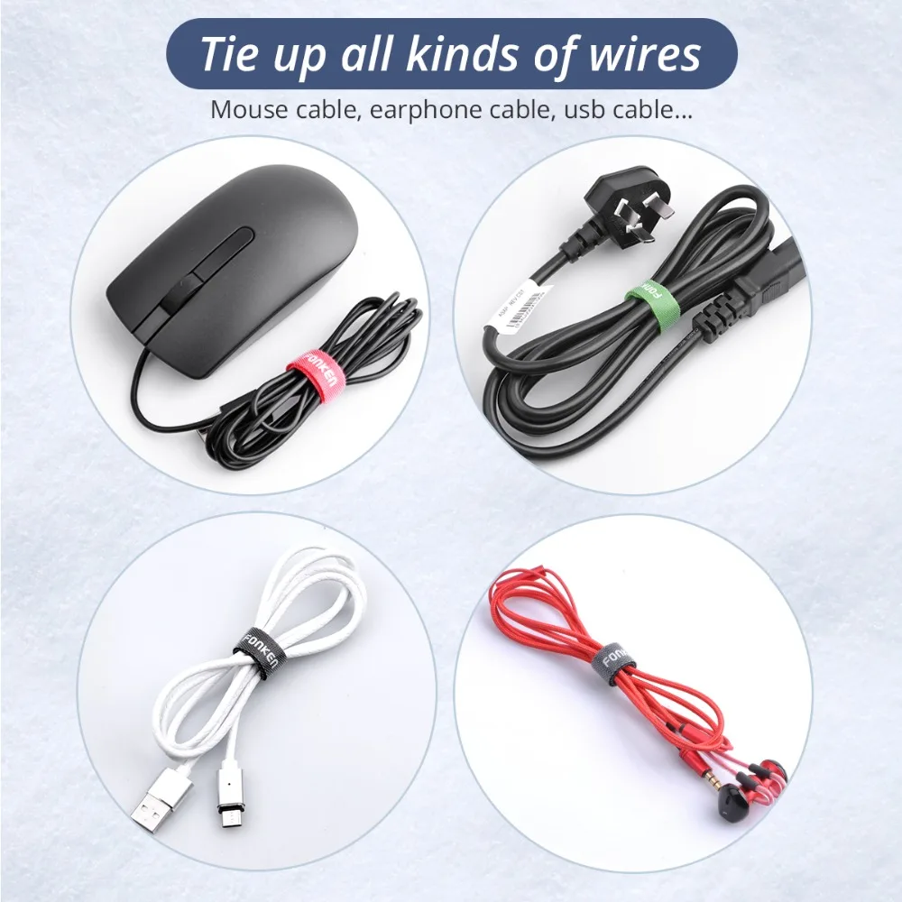 20Pcs FONKEN USB Cable Winder Phone Cord Organizer Mouse AUX HDMI Earphone Wire Ties Management Winding Velcro Fixed Cables 20Pcs FONKEN USB Cable Winder Phone Cord Organizer Mouse AUX HDMI Earphone Wire Ties Management Winding Velcro Fixed Cables