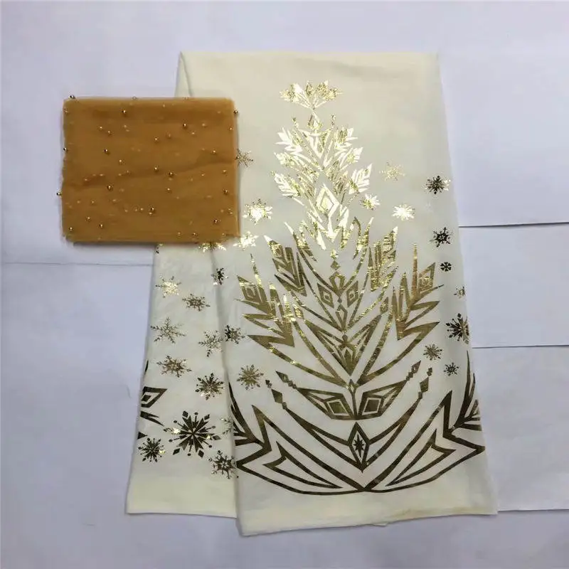 

LX!Nigerian African Lace Fabrics High Quality For Men Cotton Dry Lace Fabric With Bright gold Swiss Voile Lace ! L122619