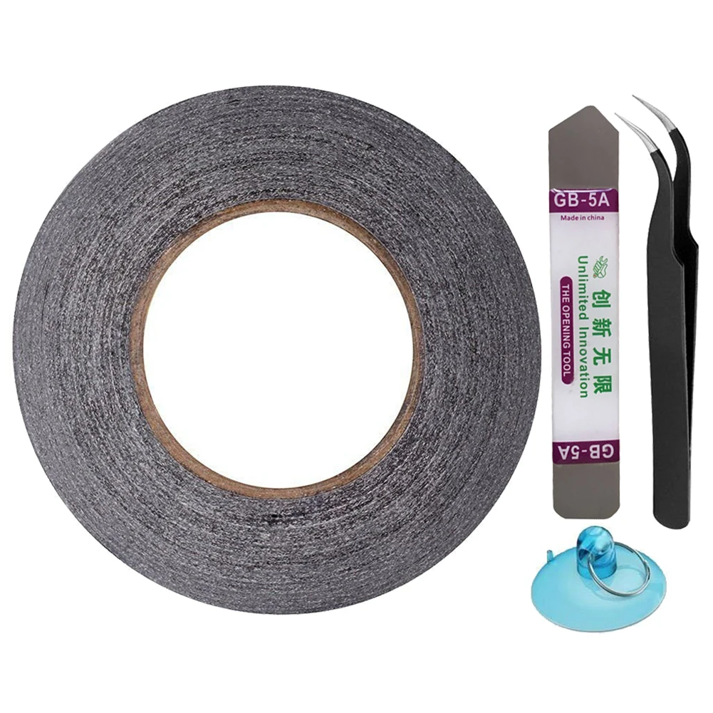 

4 pcs Screen Digitizer LCD Repair tools, Powerful Suction Cup with Tweezer 2mm Width 50m Long Adhesive Glue Tape for Phone