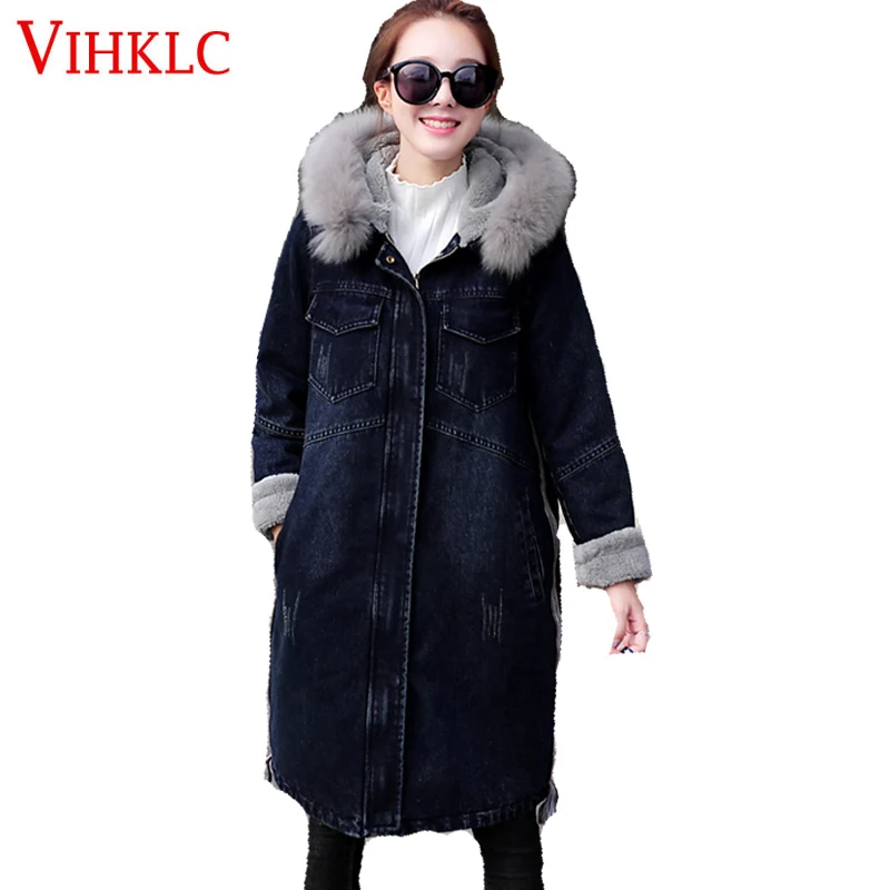 US $110.39 54% OFF|2017 Parka Frauen Denim Jacke Fell Kapuze Fleece Samt Mode Design Warm Dicke Tasche Jeans Mantel Winter Jacken Weibliche H558 in US $110.39 54% OFF|2017 Parka Frauen Denim Jacke Fell Kapuze Fleece Samt Mode Design Warm Dicke Tasche Jeans Mantel Winter Jacken Weibliche H558 in