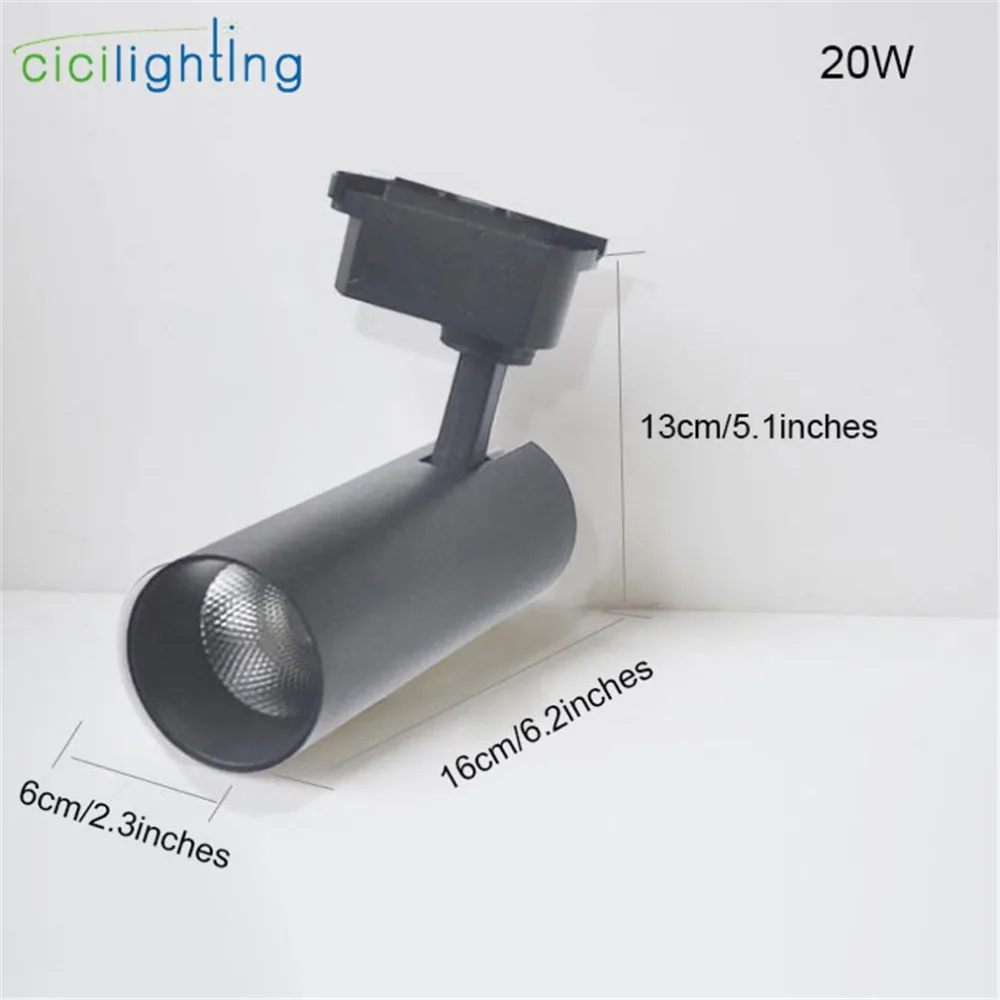 الحديثة COB LED المسار الإضاءة ، الصناعية 20 W 30 W led السكك الحديدية تجهيزات الإضاءة ، أسود أبيض الألومنيوم المسار الأضواء مع الناشر