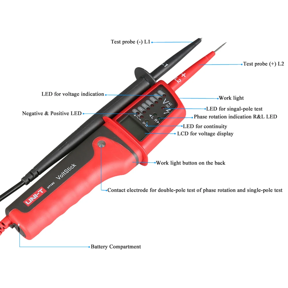 UNIT T UT15B UT15C водостойкие детекторы напряжения измерители ручка Beeper AC/DC V