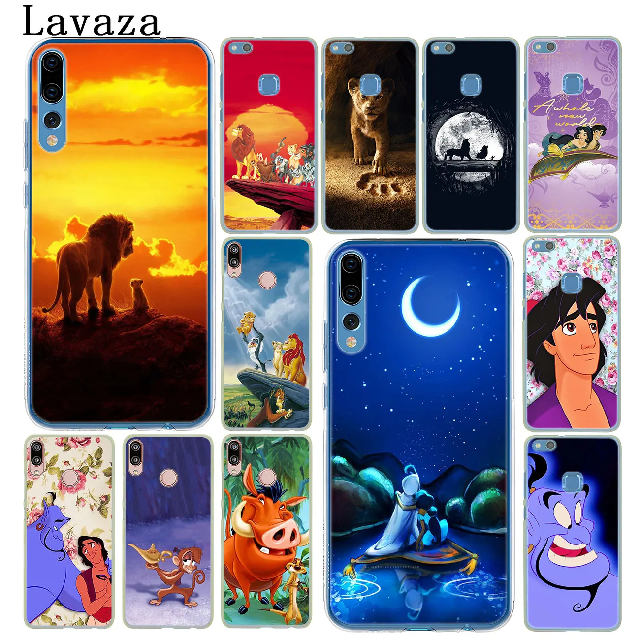 

Lavaza Cartoon The lion king Aladdin Phone Case for Huawei P30 P20 Pro P10 P9 Plus P8 Lite Mini 2016 2017 P smart Z 2019 Cover