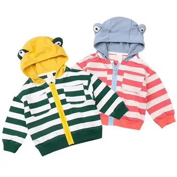 

Famuka Infant Coat for Baby Boys Girls Spring/Autumn Stripe Cartoon Hoodie Outerwear Jacket Toddler Cotton Coat Kids Clothing