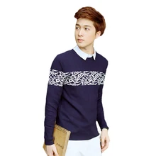 2017 New Autumn Pullover Sweater 0 Neck Casual Sweaters Men Leisure Cotton Solid Color Fashion Slim Men’S Warm Sweater