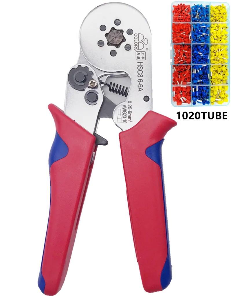 

HSC8 10SA 0.25-6mm2 23-7AWG crimping pliers HSC8 6-4A HSC8 6-6 0.25-6mm2 mini round nose plier tube needle terminals box tools
