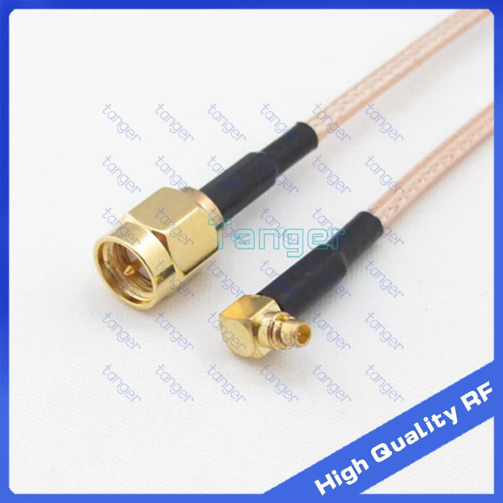 

High Quality RF connector MMCX male right angle to SMA male with 20cm 8in RG316 RG-316 RF Coaxial Pigtail Jumper Low Loss cable