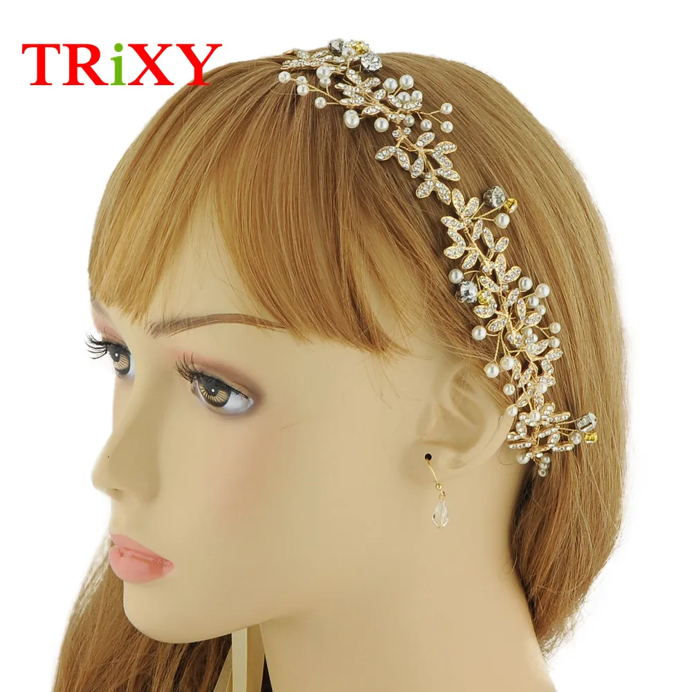 TRiXY H95 элегантные Стразы, бисероплетение, свадебные аксессуары для волос, цветочный жемчуг, бисер, свадебные аксессуары для свадьбы и вечеринки