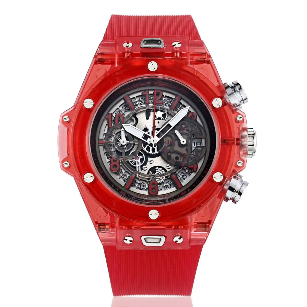 

Switzerland watches men luxury brand bang Chronograph fashion transparent multi-function waterproof quartz watch Montres Homme